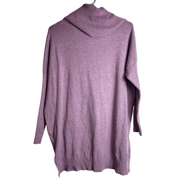 3/$20 Dreamers Purple Cowl Neck Sweater - Picture 2 of 4